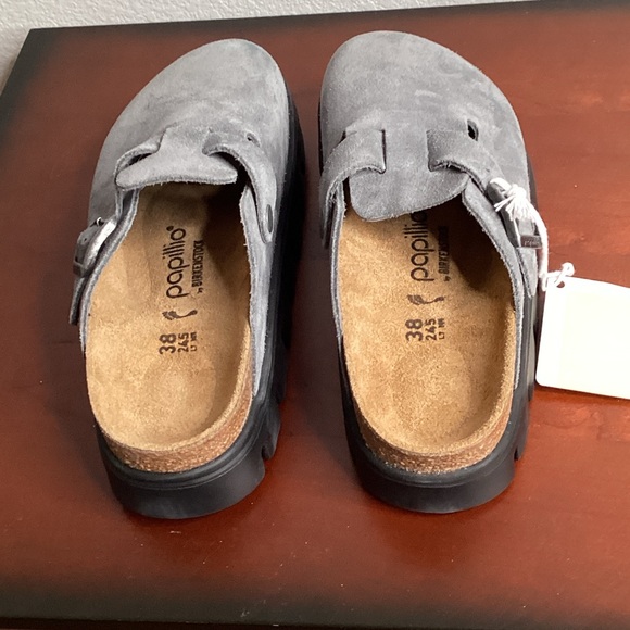 Birkenstock Papilio Boston Chunky Suede Leather Clogs - Picture 7 of 8